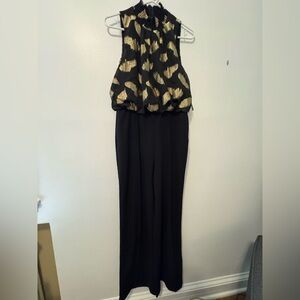 Donna Morgan Black and Gold Jumpsuit